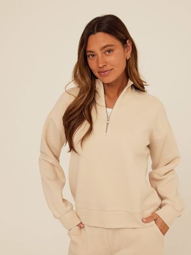 Constance Triblend Fleece Half Zip Pullover Womens Outerwear Sweatshirt Threads 4 Thought
