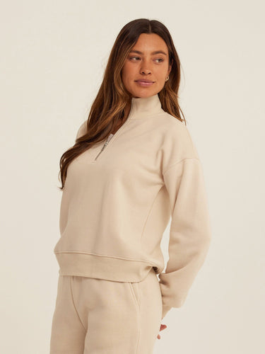 Constance Triblend Fleece Half Zip Pullover Womens Outerwear Sweatshirt Threads 4 Thought