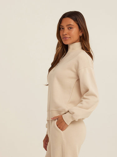 Constance Triblend Fleece Half Zip Pullover Womens Outerwear Sweatshirt Threads 4 Thought