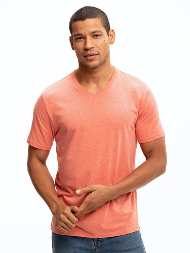 Triblend Short Sleeve V-Neck Mens Tops Tshirt Short Threads 4 Thought