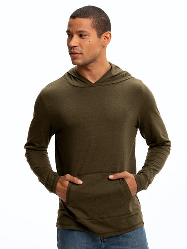 Long Sleeve Triblend Jersey Hoodie Mens Tops Tshirt Long Threads 4 Thought
