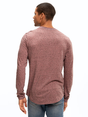 Black Fleck Triblend Long Sleeve Crew Mens Tops Tshirt Long Threads 4 Thought