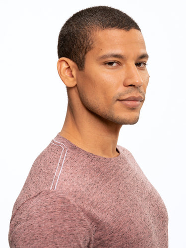 Black Fleck Triblend Long Sleeve Crew Mens Tops Tshirt Long Threads 4 Thought