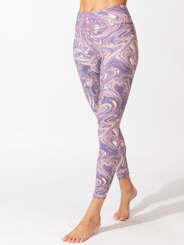 Jackie Aerial Marble Print Hi-Rise 7/8 Legging Womens Bottoms Leggings Threads 4 Thought