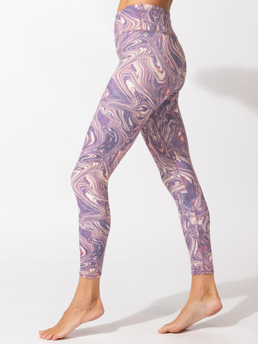 Jackie Aerial Marble Print Hi-Rise 7/8 Legging Womens Bottoms Leggings Threads 4 Thought