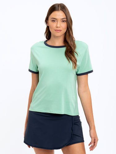 Clea Crop Ringer Tee Womens Tops Short Threads 4 Thought