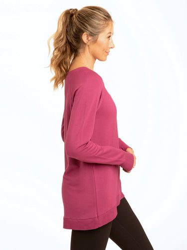 Leanna Feather Fleece Tulip Hem Tunic Womens Tops Long Threads 4 Thought