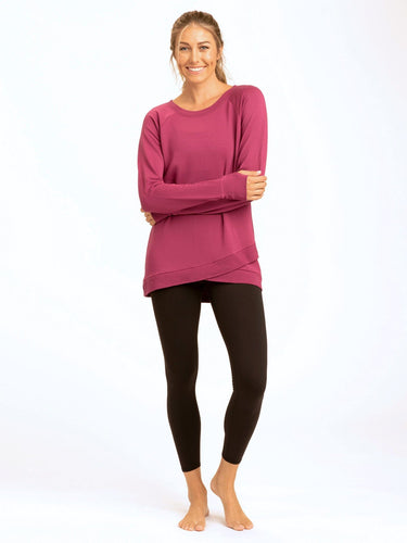Leanna Feather Fleece Tulip Hem Tunic Womens Tops Long Threads 4 Thought