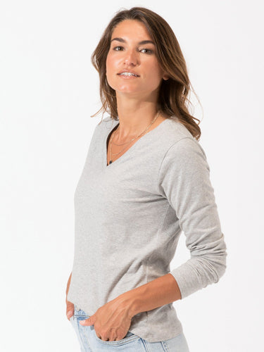 Women's Invincible Long Sleeve V-Neck Womens Tops Top Threads 4 Thought