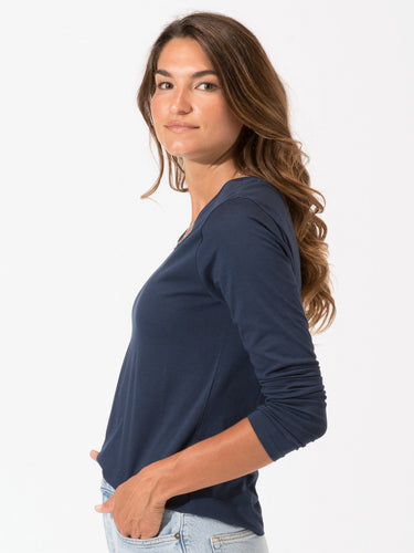 Women's Invincible Long Sleeve V-Neck Womens Tops Top Threads 4 Thought