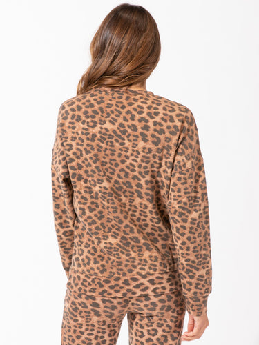 Cathy Leopard Print Oversized Crew Womens Tops Top Threads 4 Thought