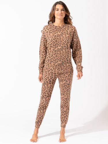 Cathy Leopard Print Oversized Crew Womens Tops Top Threads 4 Thought