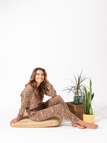 Cathy Leopard Print Oversized Crew Womens Tops Top Threads 4 Thought