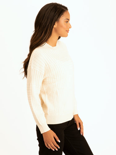 Bibiana Mixed Media Sweater Womens Outerwear Sweater Threads 4 Thought
