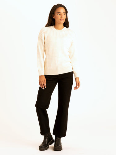 Bibiana Mixed Media Sweater Womens Outerwear Sweater Threads 4 Thought