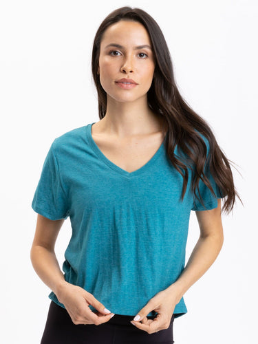 Ada Triblend V-Neck Tee Womens Tops Short Threads 4 Thought