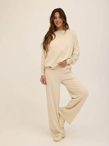 Esmeralda Feather Fleece Wide Leg Pant Womens Bottoms Sweatpants Threads 4 Thought 