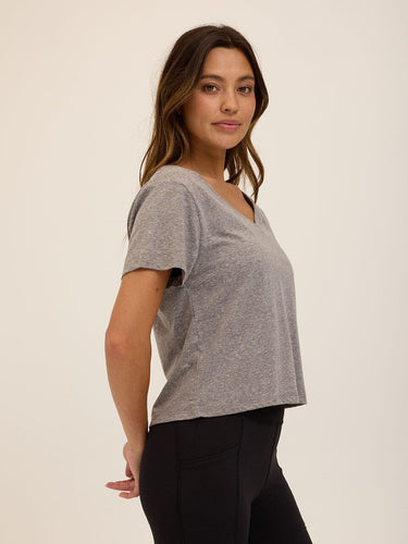 Core Triblend Jersey V-Neck Tee Womens Tops Short Tee Threads 4 Thought 