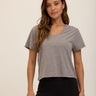 Core Triblend Jersey V-Neck Tee Womens Tops Short Tee Threads 4 Thought 