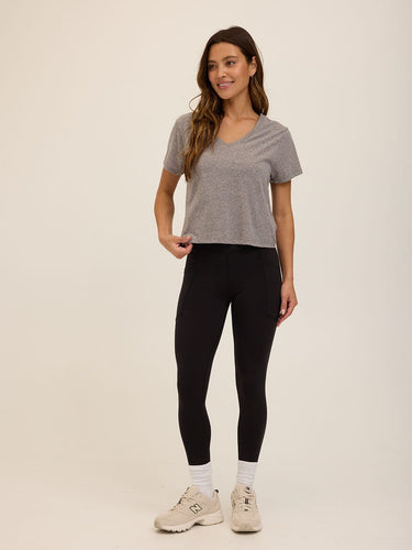 Core Triblend Jersey V-Neck Tee Womens Tops Short Tee Threads 4 Thought 