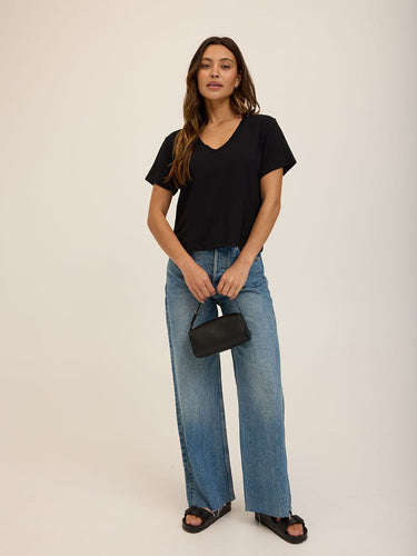 Bettine Modal Terry V-Neck Tee Womens Tops Short Tee Threads 4 Thought 