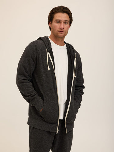 Triblend Zip Fleece Hoodie Mens Outerwear Sweatshirt Threads 4 Thought 