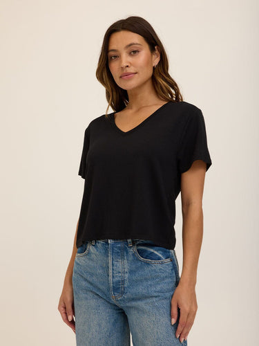 Bettine Modal Terry V-Neck Tee Womens Tops Short Tee Threads 4 Thought 