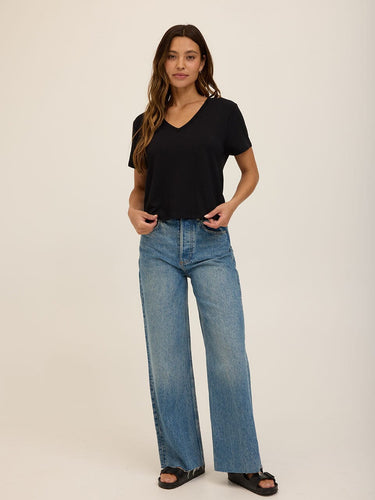 Bettine Modal Terry V-Neck Tee Womens Tops Short Tee Threads 4 Thought 