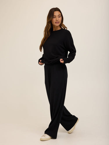 Esmeralda Feather Fleece Wide Leg Pant Womens Bottoms Sweatpants Threads 4 Thought 