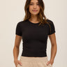 Guadalupe Heather Luxe Jersey Crop Tee Womens Tops Short Tee Threads 4 Thought 