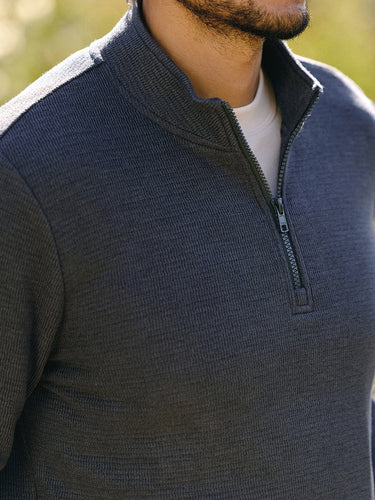Dan Waffle Knit Quarter Zip Mens Outerwear Sweatshirt Threads 4 Thought 