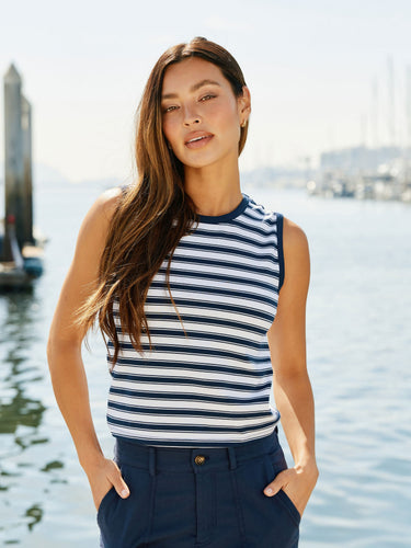 Emilia Stripe Eco Jersey Tank Womens Tops Tanks Threads 4 Thought 