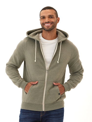 Triblend Zip Fleece Hoodie Mens Outerwear Sweatshirt Threads 4 Thought 