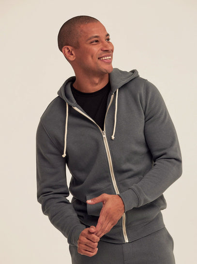 Triblend Zip Fleece Hoodie Mens Outerwear Sweatshirt Threads 4 Thought 