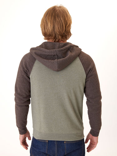 Triblend Raglan Colorblock Zip Fleece Hoodie Mens Outerwear Sweatshirt Threads 4 Thought 