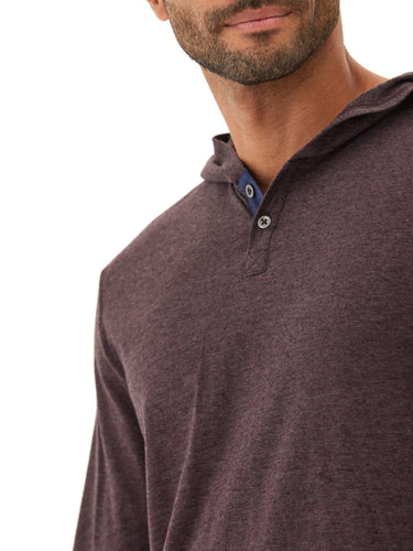 Black Fleck Triblend Henley Hoodie Mens Tops Tshirt Long Henley Threads 4 Thought 