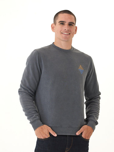 Mineral Wash Diamond Horizon Graphic Fleece Crewneck Threads 4 Thought 