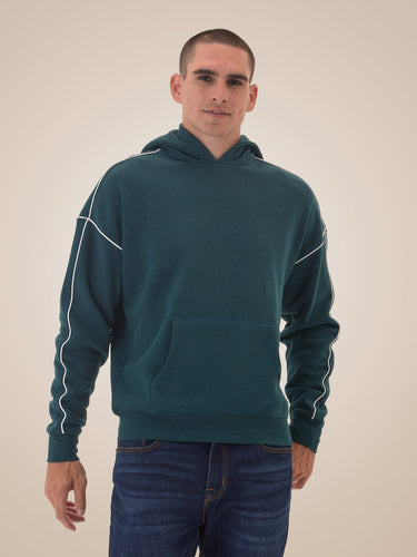 Marcel Triblend Fleece Contrast Piping Pullover Hoodie Mens Outerwear Sweatshirt Threads 4 Thought 