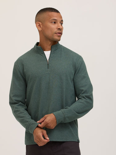 Kace Brushed Jacquard Quarter Zip Mock Neck Mens Outerwear Sweatshirt Threads 4 Thought 