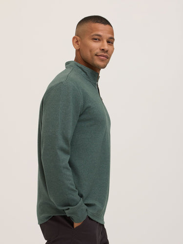 Kace Brushed Jacquard Quarter Zip Mock Neck Mens Outerwear Sweatshirt Threads 4 Thought 