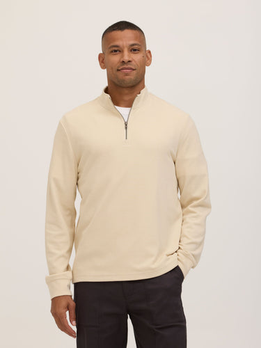 Kace Brushed Jacquard Quarter Zip Mock Neck Mens Outerwear Sweatshirt Threads 4 Thought 