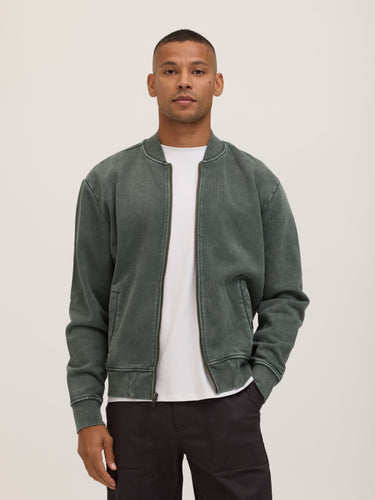Walter Mineral Wash Heavy Terry Bomber Jacket Mens Outerwear Sweatshirt Threads 4 Thought 