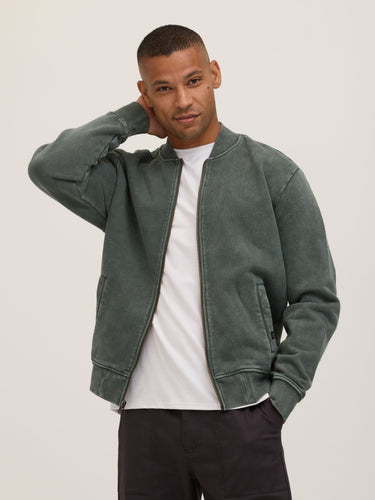 Walter Mineral Wash Heavy Terry Bomber Jacket Mens Outerwear Sweatshirt Threads 4 Thought 