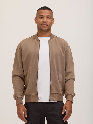 Walter Mineral Wash Heavy Terry Bomber Jacket Mens Outerwear Sweatshirt Threads 4 Thought 