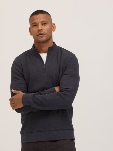 Dan Waffle Knit Quarter Zip Mens Outerwear Sweatshirt Threads 4 Thought 