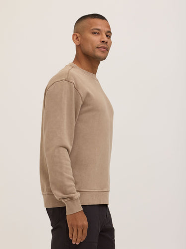 Dallas Mineral Wash Cotton Blend Terry Relaxed Crew Pullover Mens Outerwear Sweatshirt Threads 4 Thought 
