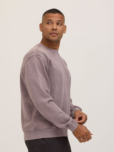 Dallas Mineral Wash Cotton Blend Terry Relaxed Crew Pullover Mens Outerwear Sweatshirt Threads 4 Thought 