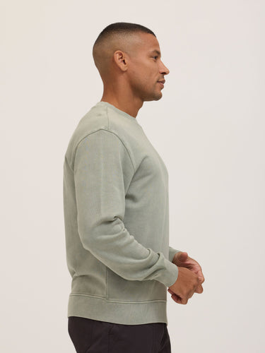 Dallas Mineral Wash Cotton Blend Terry Relaxed Crew Pullover Mens Outerwear Sweatshirt Threads 4 Thought 