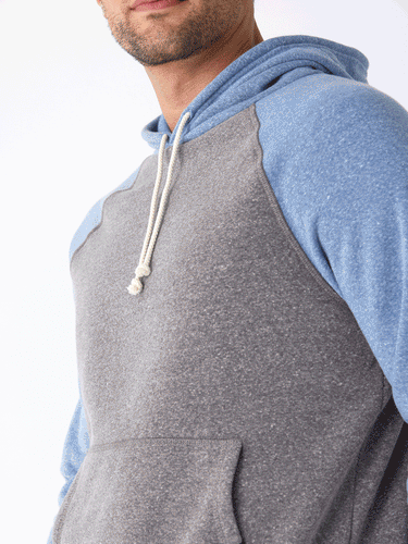 Triblend Fleece Colorblock Raglan Hoodie Mens Outerwear Sweatshirt Threads 4 Thought 