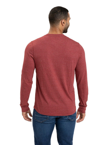 Stripe Triblend Long Sleeve Henley Mens Tops Tshirt Long Threads 4 Thought 